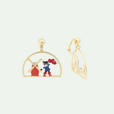 Les Néréides Puss in Boots Charming Cat and Windmill Earrings-One Quarter