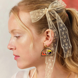 Les Néréides Puss in Boots Charming Cat and Windmill Earrings-One Quarter