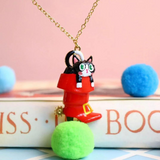 Les Néréides Puss in Boots Charming Cat in a Red Boot Pendant Necklace-One Quarter