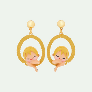 Les Néréides Tangled Rapunzel Enchanted Hair Princess Hoop Earrings-One Quarter