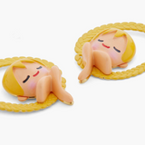 Les Néréides Tangled Rapunzel Enchanted Hair Princess Hoop Earrings-One Quarter