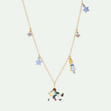Les Néréides Tangled Rapunzel Enchanted Hair Princess and Prince Charm Necklace-One Quarter
