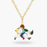Les Néréides Tangled Rapunzel Enchanted Hair Princess and Prince Charm Necklace-One Quarter