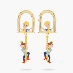 Les Néréides Tangled Rapunzel Enchanted Hair Princess and Prince Earrings-One Quarter