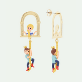 Les Néréides Tangled Rapunzel Enchanted Hair Princess and Prince Earrings-One Quarter