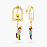 Les Néréides Tangled Rapunzel Enchanted Hair Princess and Prince Earrings-One Quarter