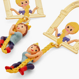 Les Néréides Tangled Rapunzel Enchanted Hair Princess and Prince Earrings-One Quarter