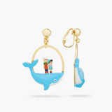 Les Néréides The Adventures of Pinocchio Gepetto and Pinocchio Standing on the Whale Earrings-One Quarter