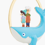 Les Néréides The Adventures of Pinocchio Gepetto and Pinocchio Standing on the Whale Earrings-One Quarter