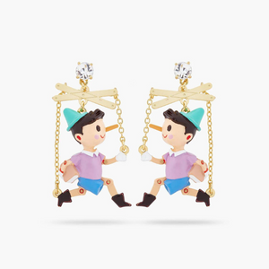 Les Néréides The Adventures of Pinocchio Pinocchio Puppet Earrings-One Quarter