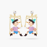 Les Néréides The Adventures of Pinocchio Pinocchio Puppet Earrings-One Quarter