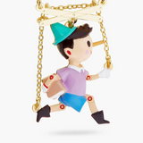 Les Néréides The Adventures of Pinocchio Pinocchio Puppet Pendant Necklace-One Quarter