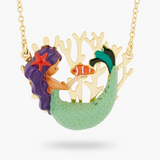 Les Néréides The Little Mermaid Coral Statement Necklace-One Quarter