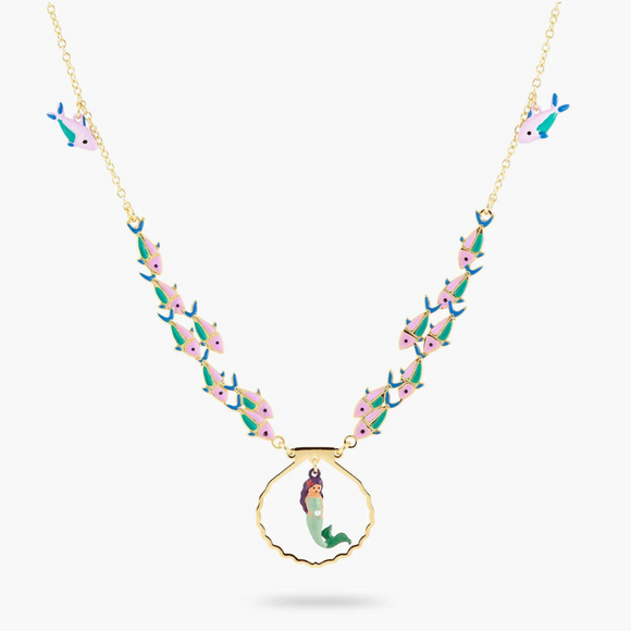 Les Néréides The Little Mermaid Fishes Statement Necklace-One Quarter