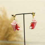 Les Néréides The Little Mermaid Hermit Crab Earrings-One Quarter