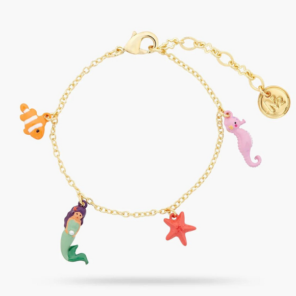 Les Néréides The Little Mermaid Marine Animal Charm Bracelet-One Quarter