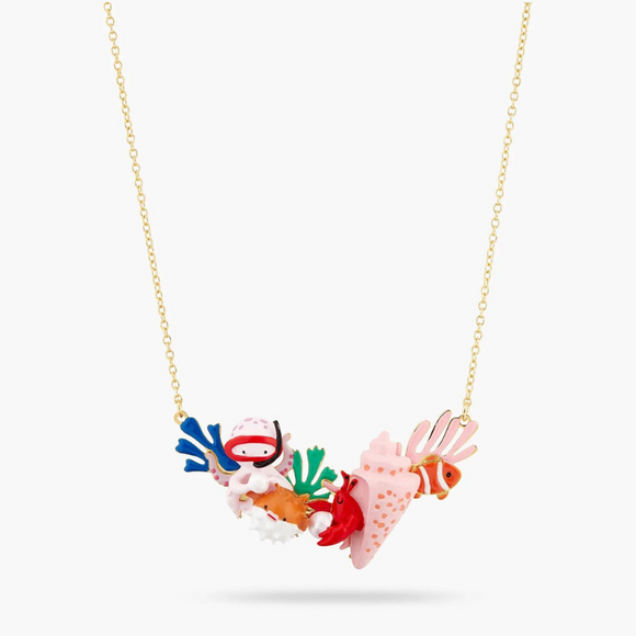 Les Néréides The Little Mermaid Marine Animal Statement Necklace-One Quarter