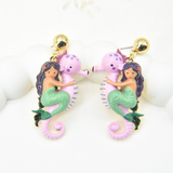 Les Néréides The Little Mermaid Seahorse Earrings-One Quarter