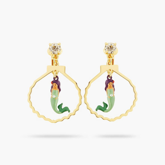 Les Néréides The Little Mermaid Seashell Shape Earrings-One Quarter