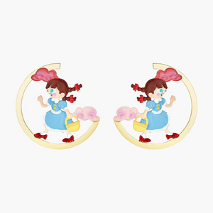 Les Néréides The Wizard of Oz Dorothy Asymmetrical Earrings-One Quarter