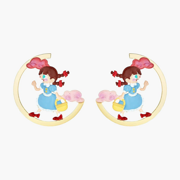 Les Néréides The Wizard of Oz Dorothy Asymmetrical Earrings-One Quarter