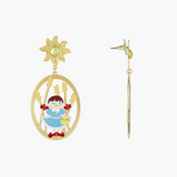 Les Néréides The Wizard of Oz Dorothy and Scarecrow Asymmetrical Earrings-One Quarter