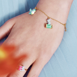 Les Néréides Cinderella Bird and Mouse on Spool of Thread Bracelet-One Quarter