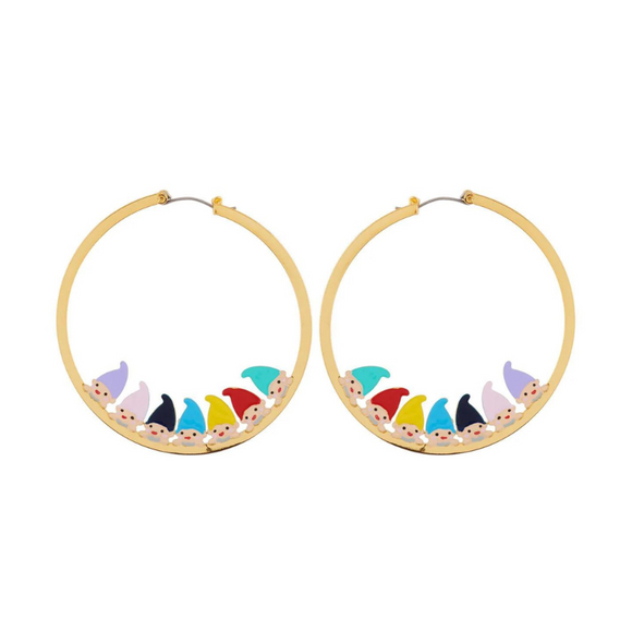 Les Néréides Snow White Hello Dwarfs Hoop Earrings-One Quarter