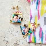 Les Néréides The Adventures of Pinocchio Pinocchio and Circus Tent Earrings-One Quarter