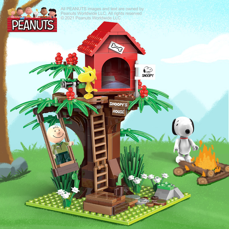 Peanut® Snoopy Jungle Adventure Tree House Building Block Set - One Quarter