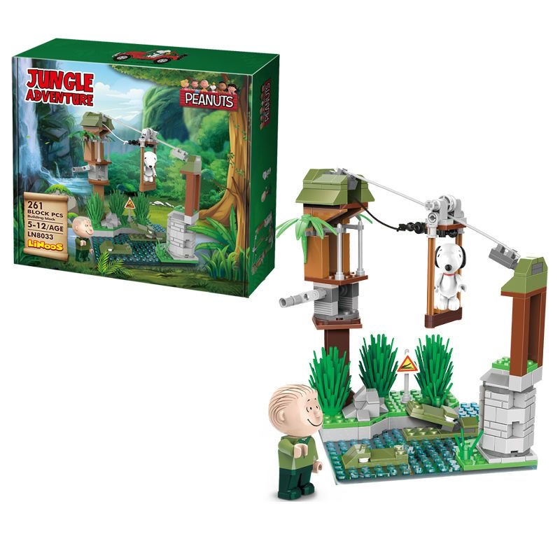 Peanut® Snoopy Jungle Adventure Zip Line Building Block Set