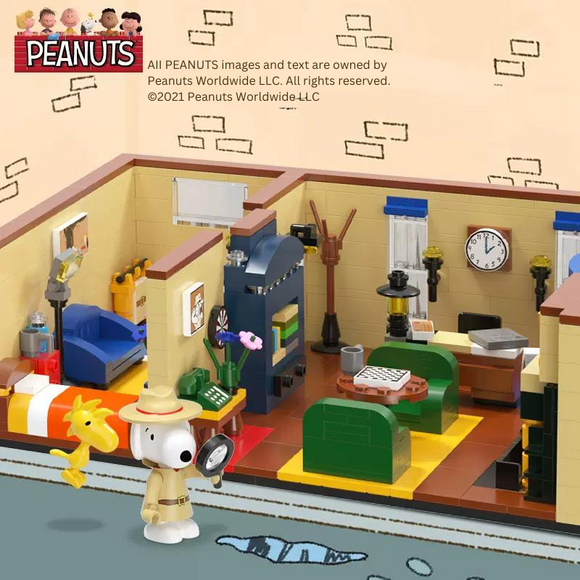 LiNooS Peanut® Snoopy Secret Agent Apartment Building Block Set-One Quarter