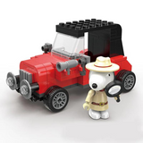 LiNooS Peanut® Snoopy Secret Agent Vintage Car Building Block Set-One Quarter