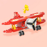 LiNooS Peanuts® Snoopy Every Day Fun Woodstock's Red Biplane Building Block Set-One Quarter