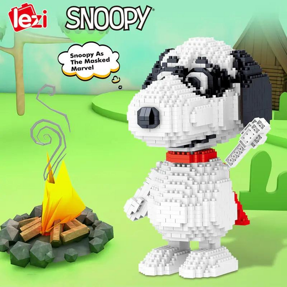 LiNooS Peanuts® Snoopy Figures Masked Marvel Snoopy Micro-Diamond Particle Building Block Set-One Quarter