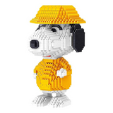LiNooS Peanuts® Snoopy Figures Yellow Raincoat Snoopy Micro-Diamond Particle Building Block Set-One Quarter