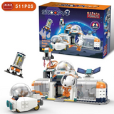 LiNooS Peanuts® Snoopy Lunar Traveler Lunar Research Base Building Block Set-One Quarter
