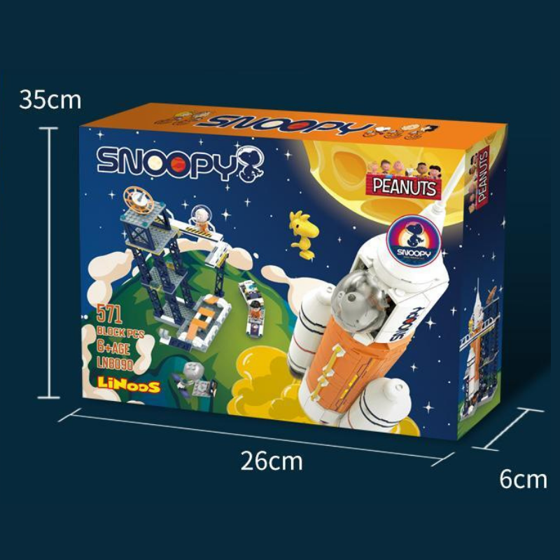 Peanuts® Snoopy Lunar Traveler Lunar Rocket Building Block Set