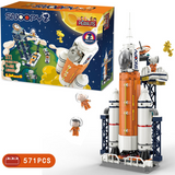 LiNooS Peanuts® Snoopy Lunar Traveler Lunar Rocket Building Block Set-One Quarter