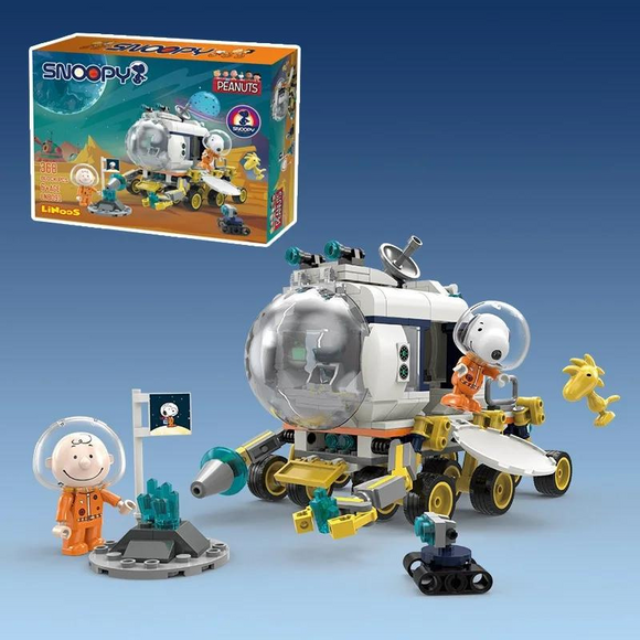 LiNooS Peanuts® Snoopy Lunar Traveler Lunar Roving Vehicle Building Block Set-One Quarter