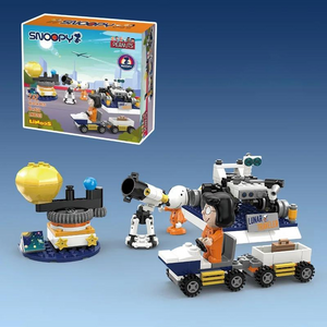 LiNooS Peanuts® Snoopy Lunar Traveler Observatory Building Block Set-One Quarter