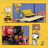 LiNooS Peanuts® Snoopy Railways Steam Train Building Block Set-One Quarter