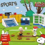 LiNooS Peanuts® Snoopy Sports Baseball Game Building Block Set-One Quarter