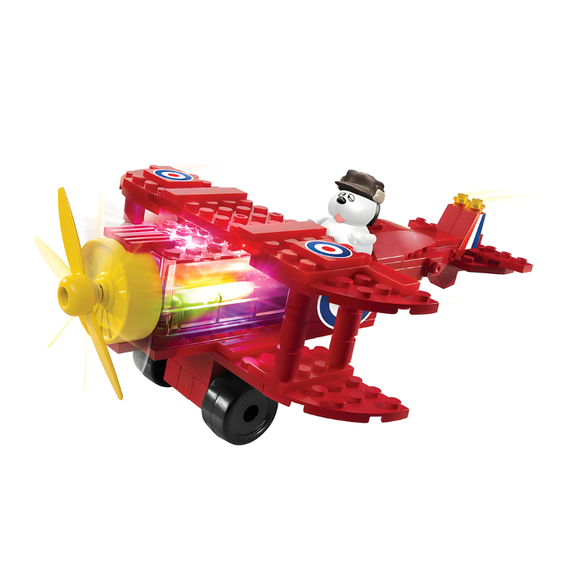 Lite Brix Peanuts® The Peanuts Movie Olaf's Biplane Snoopy Building Block Set-One Quarter