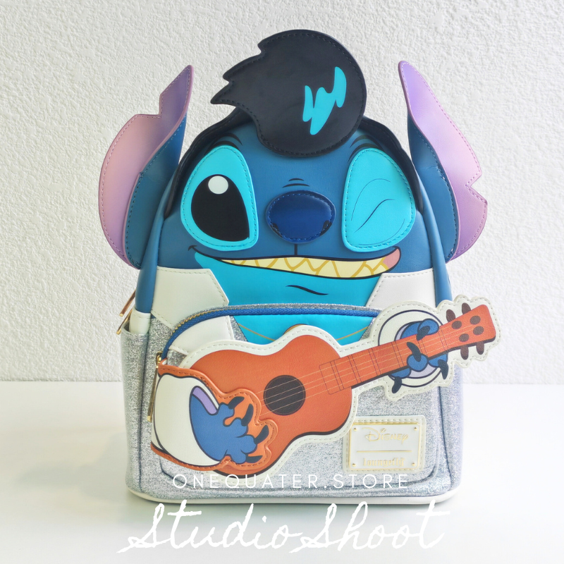 Loungefly Stitch Guitar Backpack Loungefly Disney Stitch Glitter Elvis Stitch w/Guitar  main image 4
