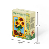 MOYU Masterpiece Vincent van Gogh Sunflowers Micro-Diamond Particle Building Block Set-One Quarter