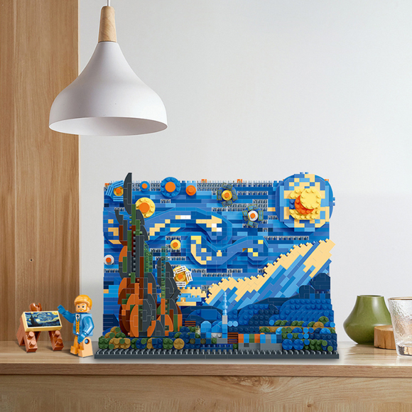 MOYU Masterpiece Vincent van Gogh The Starry Night Micro-Diamond Particle Building Block Set-One Quarter