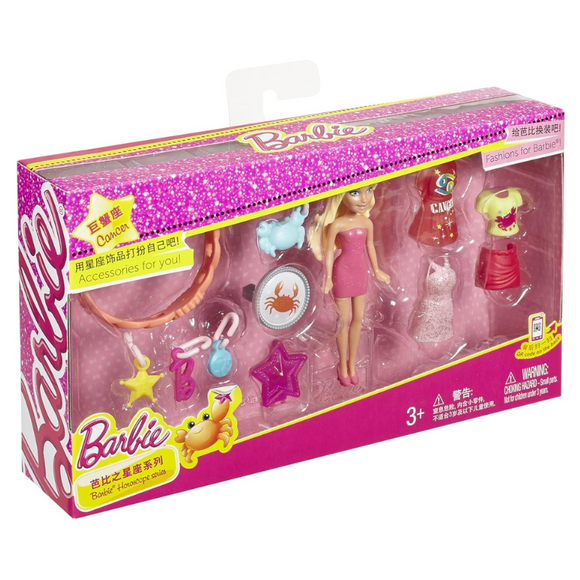 Mattel Barbie Complete Play Horoscope Cancer Mini Doll and Fashion Pack-One Quarter