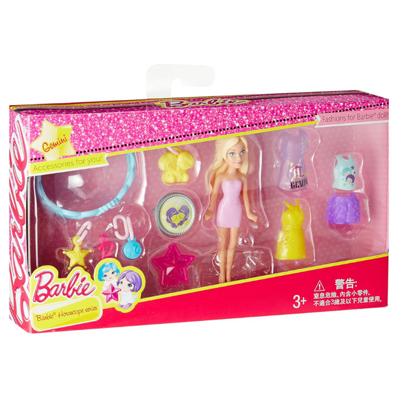 Mattel Barbie Complete Play Horoscope Gemini Mini Doll and Fashion Pack-One Quarter