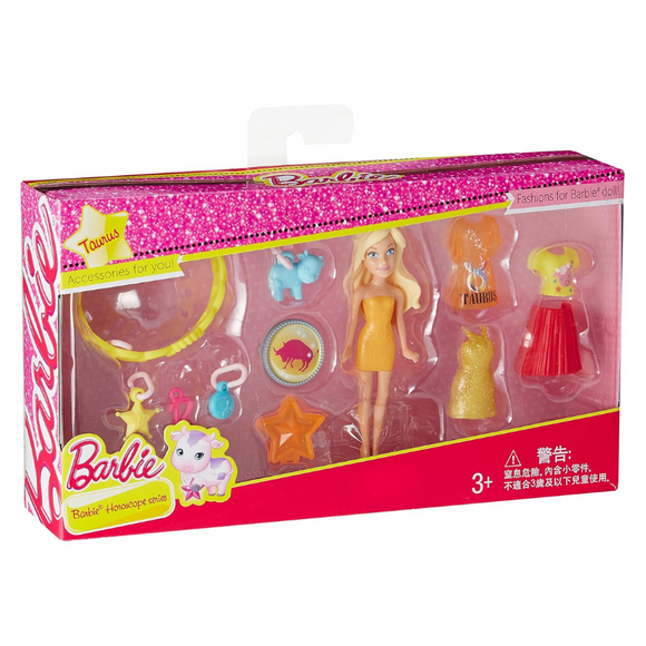 Mattel Barbie Complete Play Horoscope Taurus Mini Doll and Fashion Pack-One Quarter